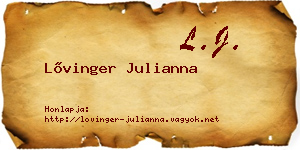 Lővinger Julianna névjegykártya